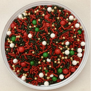 Christmas Mix Sprinkles Green Red Jimmies Topping 8 ounces colored ...