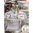 thumbnail image 4 of Spring Outdoor Tablecloth - 54 Inch Round Dining Table Cover, Bicycles Leaves Butterfly Flowers Pink Buffalo Plaid Waterproof Outdoor Table Cloth with Umbrella Hole & Zipper for Picnic/Patio/Party, 4 of 7