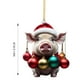 thumbnail image 3 of onlyliua ¡ ¡Promoción de Temporada! Colgante Navideño de Acrílico con Forma de Cerdo y Coche Plano para Árbol de Navidad., 3 of 3