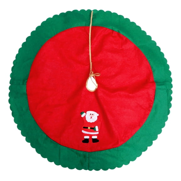 SEWCHICS 1Pc Red Holiday Tree Skirt with Elegant Patterns, Secure Hemming, Perfect for Christmas Party Decoration