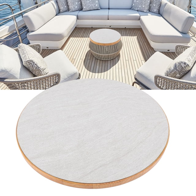 Mesa Redonda Para RV De 17,7 Pulgadas, Borde Envuelto Para Mesa De Comedor De Madera Maciza De 20mm De Espesor Para Barcos Y Yates