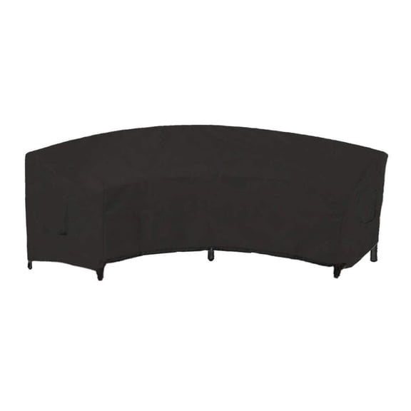 Outdoor Sectional Sofa Cover Waterproof Curved Patio Furniture Covers for Deck, Lawn and Backyard, 228x116x86cm, Black