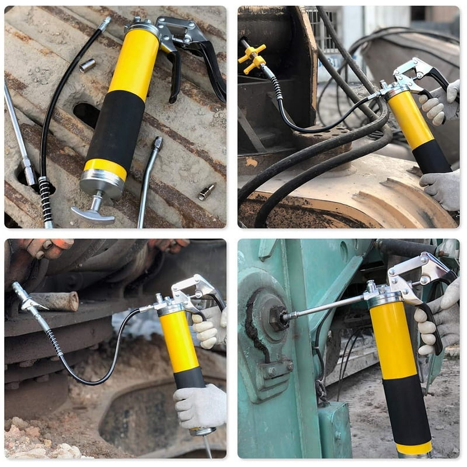 8000 PSI Heavy Handheld Grease Filling with 18 Inch Flexible Hose