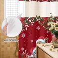 thumbnail image 2 of No Hook Shower Curtain with Built-in Rings - Red Christmas Cats Washable Waterproof Fabric Bathroom Curtains for Hotel,Rentals, Stall 36 X 72 Inch , Winter Floral Xmas Trees, 2 of 9