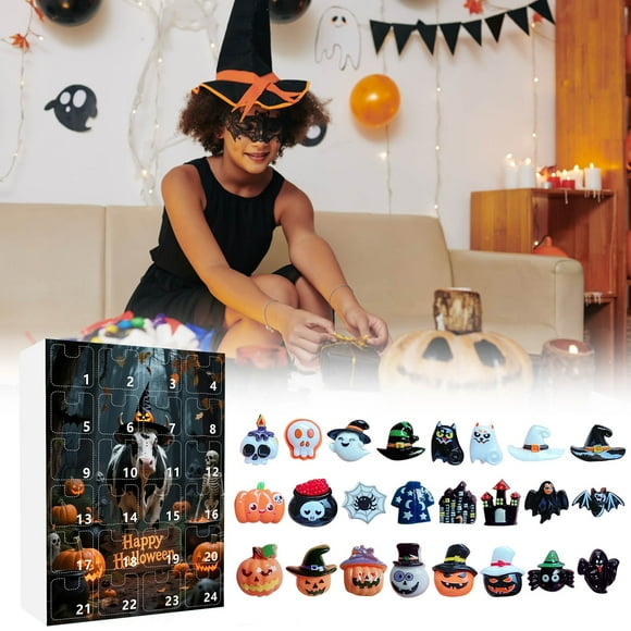 3D Halloween DIY Resin Flatback Accessories Countdown Calendar Set Decorations For Phone For Hair Clip For Jewelry Making For Picture Frame (24pcs) Kids Stopwatch Learning Timer Clock Countdown Large