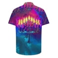 thumbnail image 4 of Wancir Chemises pour Hommes en Solde, Chemise Décontractée Imprimée Hanukkah à Manches Courtes, Boutonnée, Col à Revers, 4 of 5