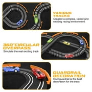 Growsly Electric Cars Race Track Set with 4 High-Speed Slot Cars Dual Racing Game Lap Counter Circular Overpass Track for 4-12 Years Old Kids