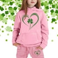 thumbnail image 2 of Girl Outfits Size 7 Graphic Sweatshirts and Sweatpants Track Suit for Girls Fall Winter Clothing Set,6-7 Years,Z5-Pink, 2 of 4