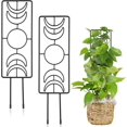 thumbnail image 1 of 2 enrejados para plantas trepadoras de 36 x 10 cm, soporte para plantas trepadoras con 20 lazos para plantas de interior para macetas de jardín, plantas trepadoras de flores de interior (negro), 1 of 5