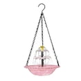 thumbnail image 2 of Solar Cascade Hanging Bird Bath Fountain, Hanging Bird Bath with Flowing Water, Powered Cascading Outdoor Water Fountain, with Solars Pump & Glass Bowl, for Outdoor, Gardens(Pink,A), 2 of 4