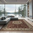thumbnail image 2 of ODIKA 8'x10' Washable Area Rug Non-Shedding, Easy Care, Oriental Medallion With Floral Border And Ornate Scroll Motifs Vintage Flowing for King Size Bedroom Under Bed, Master Suite, 2 of 7