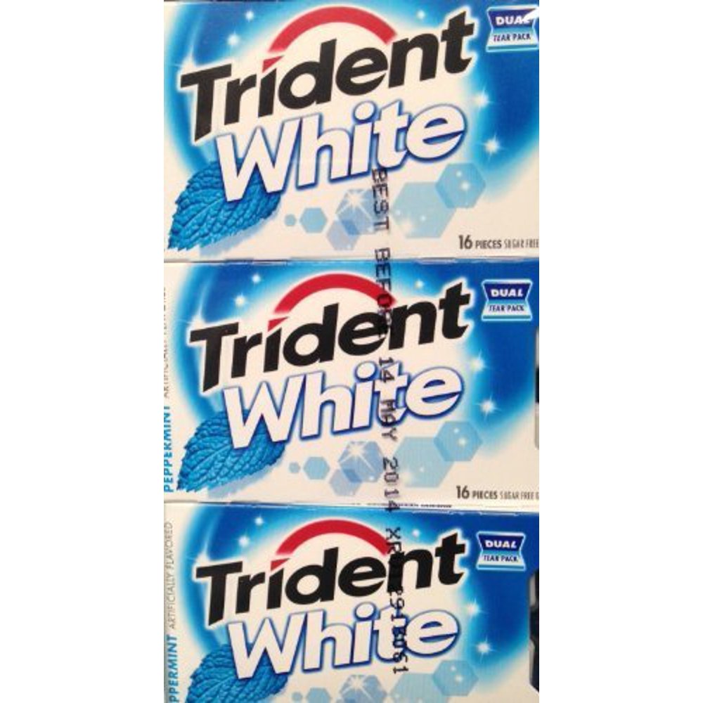 Trident White Peppermint Dual Pack 12 Ct. 16 Pcs Each by Trident [Foods
