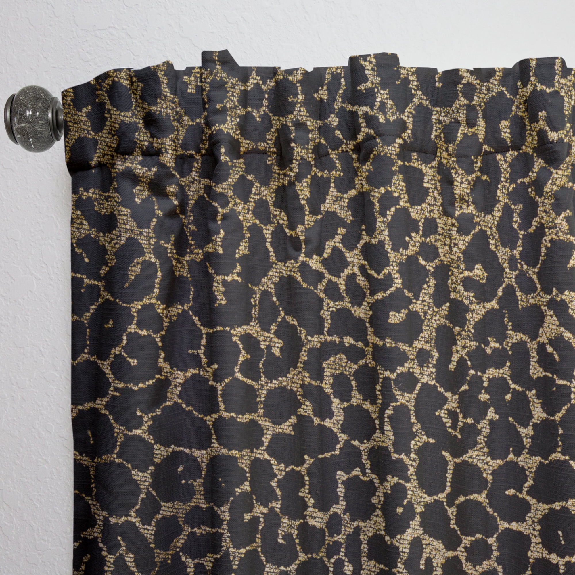 Designart 'Leopard Fur Safari Pattern III' Mid-Century Modern Curtain Panel