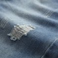 thumbnail image 5 of Blue Straight Button Men‘s European And American Fashion Ripped Regular Fit Denim Jeans Nostalgic Jeans Large Size Four Season, 5 of 6