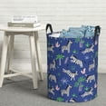 thumbnail image 5 of Laundry Basket, funny cartoon zebras blue Laundry Hamper Waterproof Laundry Bag Clothes Hamper Laundry Bin with Handles for Bedroom, Living Room, Kids Room, 5 of 6