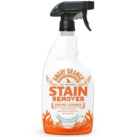 Angry Orange Cat Friendly Stain Remover, Fresh Scent, 24oz, Multi-Surface Cleaner, 24oz