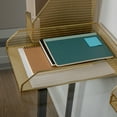 thumbnail image 6 of Martha Stewart Ryder 2 Pack Gold Mesh Metal Paper Letter Inbox Tray Desktop Organizer, 6 of 10