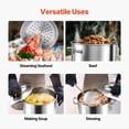 thumbnail image 6 of Heavy Duty Commercial Grade 36 Quart Stainless Steel Stockpot with Steaming Basket Lid Handle Sandblasted Finish for Steaming Boiling Frying Silver, 6 of 7
