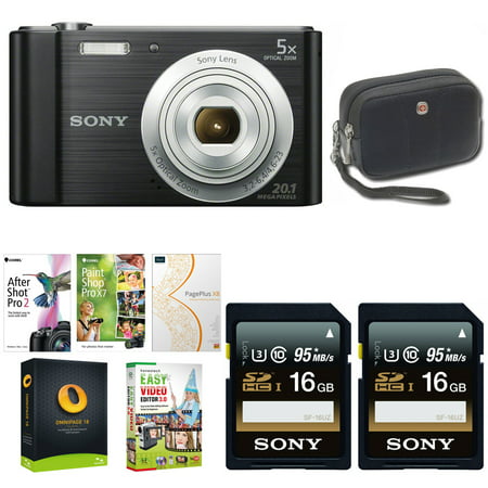 Sony Cyber-shot W800 Digital Camera Premium Kit Bundled with Corel Imaging