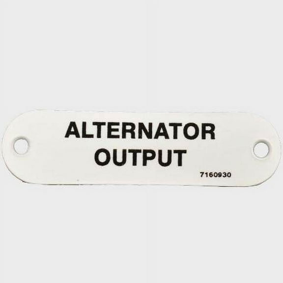 Carver Boat Alternator Output Label 7160930 | 2 3/4 Inch White Plastic