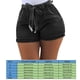 thumbnail image 2 of Pantalones cortos de mezclilla para mujer Pantalones cortos ajustados Pantalones calientes de cintura alta Elástico lavado, Negro, M kenally AP1049-08B, 2 of 7