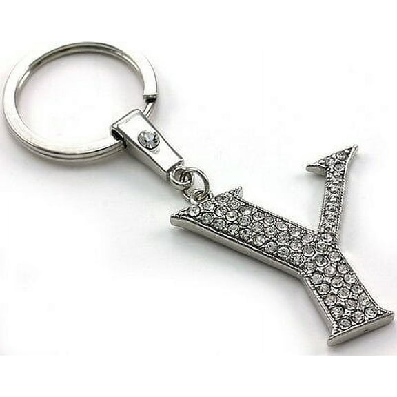 Clear Name Alphabet Initial Letter Y Car Keychain Key Ring Wedding Gift Charm