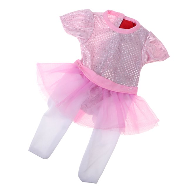 Vestido de Rosado con Percha para 18 Pulgadas Sunnimix Falda del mono de la muñeca