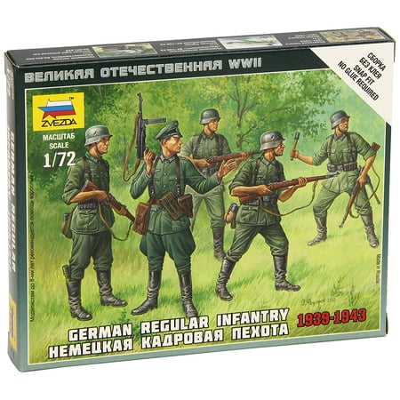 Snap Together Model Kits German Regular Infantry 1939-43 Model Building Kit, Scale 1/72, Snap Kit, easy to assemble By Zvezda Models Ship from US ()