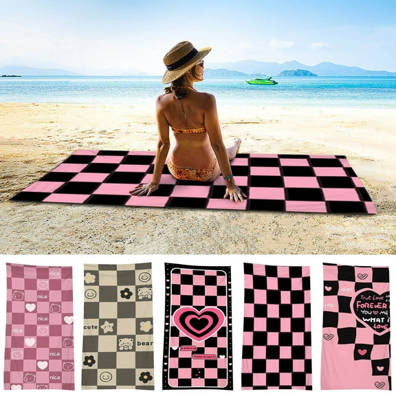 Xuniizn Bath Towel and Wash Cloths Set: 1* Beach Towel, polyester, Highly Absorbent & Fade Resistant