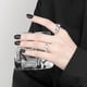thumbnail image 1 of Anillo Ancho Plateado Ganfancp para Mujer Boho Pulgar Abierto Ajustable 1X, 1 of 5