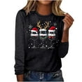 thumbnail image 6 of Amidoa Womens Sweatshirts Pullover Black Cute Christmas Sweatshirts Graphic Boat Neck Outfits Womens Tops Trendy XXL, 6 of 6