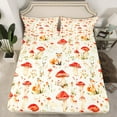 thumbnail image 2 of Manfei Kawaii Wild Fox Twin Sheet Sets,Tropical Botanical Mushroom Twin Fitted Sheet,Rustic Flower Floral Flat Sheet For Girls Teens,Ultra Soft Home Decor,3 Pieces, 2 of 7