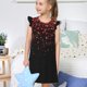 thumbnail image 4 of Fotbe Red Glitter1 Vestido de Dormir para Niñas de 3 a 10 Años, Mangas Cortas, Estilo Princesa, Pijama Camisón con Mangas Voladas-Small, 4 of 6
