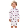 thumbnail image 3 of NAISIBABY Boys Girls Rash Guard Swimsuit (0-4T), Long Sleeve Sun Protection Cute Prints Quick Dry Toddler Beach Sports Bathing Suit Purple 2T, 3 of 7