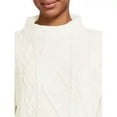 thumbnail image 4 of Love by Design Women's Juniors Mixed Cable Knit Sweater with Long Sleeves, Midweight, 4 of 8