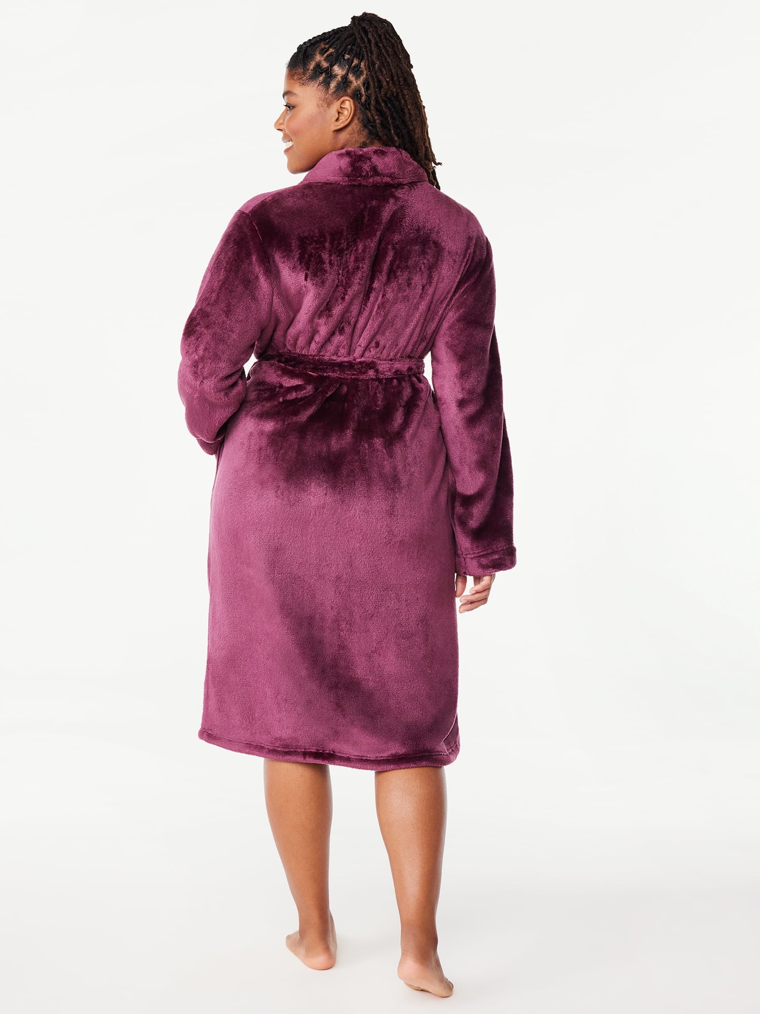 Joyspun Women's Plush Sleep Robe, Size S to 3X
