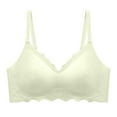 thumbnail image 1 of LOVZFMLL Bras for Women Women's Solid Color Seamless Underwear Without Steel Rims Detachable Chest Sagging Wave Pattern Bra Green S, 1 of 3