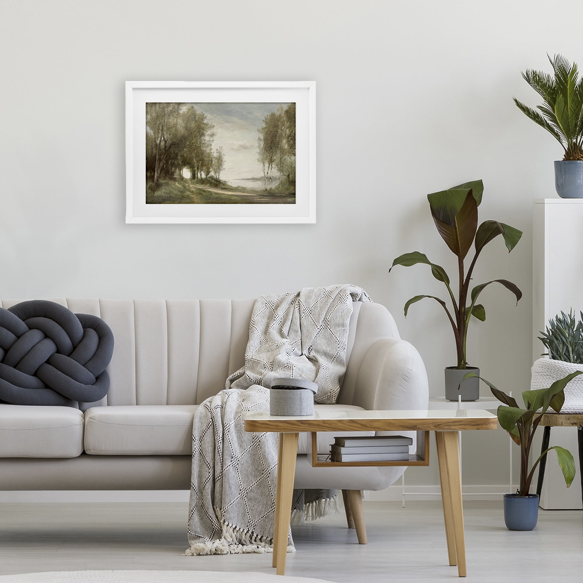 Stupell Industries Tranquil Lakeside Path White Framed Print Under Glass, design by Amber Sterling
