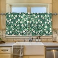 thumbnail image 2 of Yayeee Kitchen Curtains Tier Set of 2 Light Filtering 57"x36" Over Sink Window Panels, Small White Flowers, 2 of 7