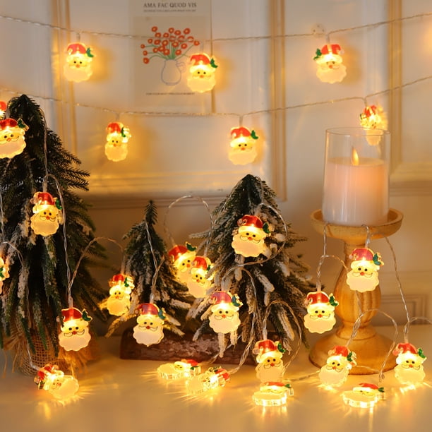 Guirnalda de luces LED navideñas decorativas | Guirnalda para interiores y exteriores para árbol, puerta, ventana | Luces miniatura festivas para el hogar, la oficina y la decoración de fiestas
