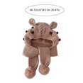 thumbnail image 3 of Winter Toddlers Scarf Hat for Boys Girls Integrated Warm Neck Scarves Beanie Cute Cartoon Baby Ear Protections Caps Yellow, 3 of 4