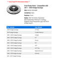 thumbnail image 2 of Front Brake Rotor - Compatible with 2011 - 2020 Dodge Durango 2012 2013 2014 2015 2016 2017 2018 2019, 2 of 2