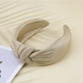thumbnail image 6 of Unique Bargains 1 Pc Solid Tie Wide Headbands for Women Champagne, 6 of 6