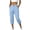 Light Blue, variant on Hurxie Cargo Capri Pants for Women High Waisted Elastic Knit Waist Casual Capris Trousers Cropped Pants Light Blue,2XL