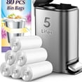 thumbnail image 6 of 1.2 Gallon 80 Counts Trash Bags, Bathroom Trash Can Bin Liners, Small Plastic Bags for home office kitchen, fit 5-6 Liter, 0.8-1.6 and 1-1.5 Gal, Clear, 6 of 6