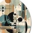 thumbnail image 3 of Designart "Geometric Shadows in Blue and Black III" Minimalism Metal Round Art Print, 3 of 5