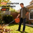 thumbnail image 4 of 28CC Gas Leaf Blower Handheld, 1.1HP 490CFM 180MPH, 2-Stroke Lightweight Blower for Yard Lawn Driveway & Snow, Orange, 4 of 9