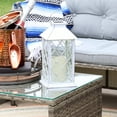 thumbnail image 4 of Sunnydaze Outdoor Concord Hanging Tabletop Solar LED Rustic Farmhouse Decorative Candle Lantern - 11" - White, 4 of 6