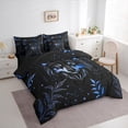 thumbnail image 4 of Castle Fairy Wildlife Wolf 7 Pieces Bedding Comforter Set,Starry Sky Full Bedding Set Lightweight,Black Blue Fitted Sheet Flat Sheet,Breathable Botanical Home Decor,Reversible, 4 of 8