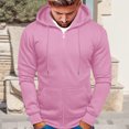 thumbnail image 2 of 4X-5X Big & Tall Jackets for Men with Pockets Plus Size Zip Up Hoodies & Sweatshirts Long Sleeve Solid Thermal Warm Outerwear Coats Zip Up Hoodie Women Plus Size, 2 of 4